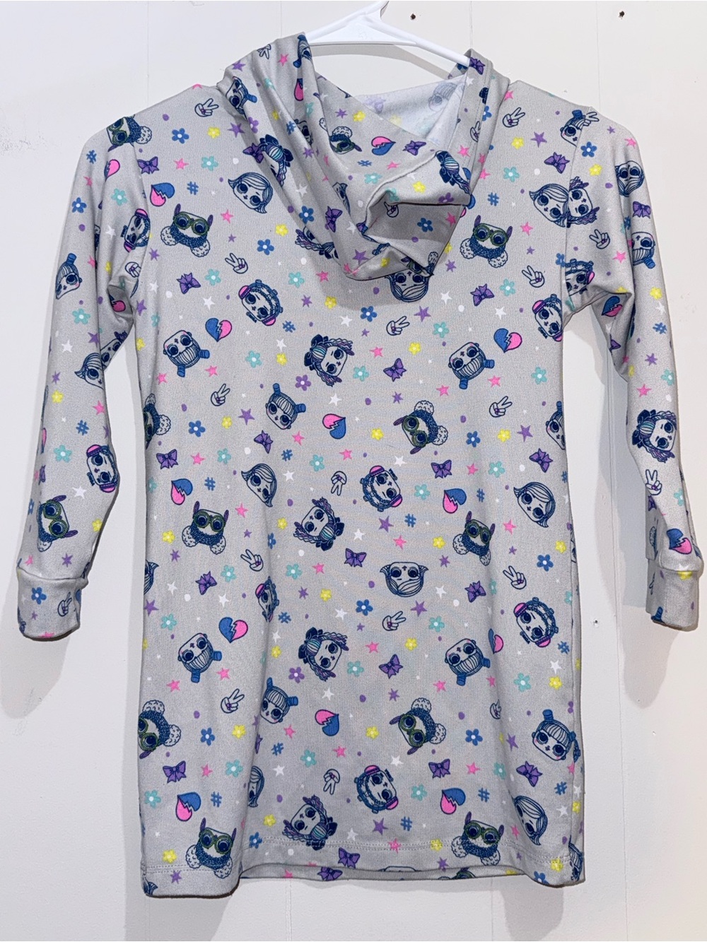 L.O.L. Surprise! Girls Hooded Nightgown Lounge Dress Gray Size 5 EUC - Picture 2 of 3